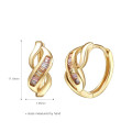 2015 Fashion Crystal Gold Plated 925 Silver Earring Jewelry (E-0165)